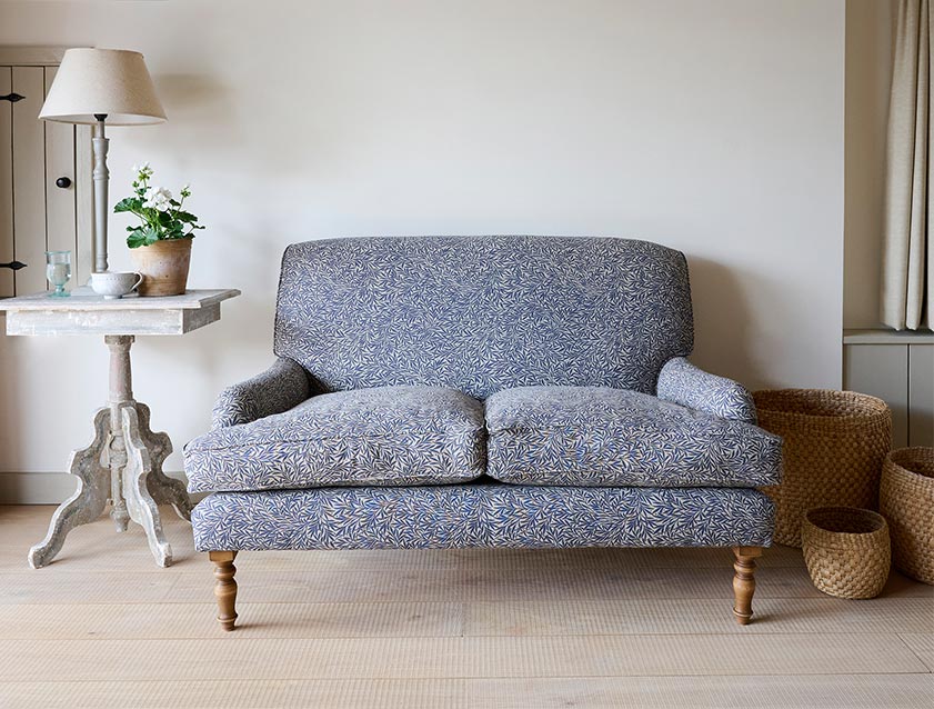 Lyndhurst 2 seater sofa in 1 Spill Resistant Drawn from Nature Willow Navy